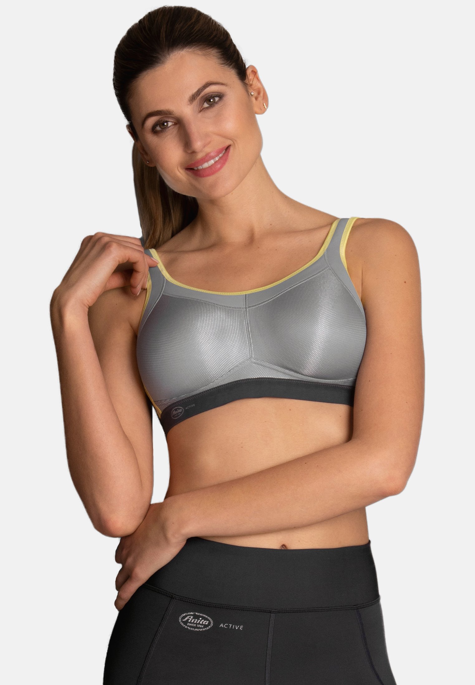 Anita ACTIVE MOMENTUM Sports bra iconic grey/light grey Zalando