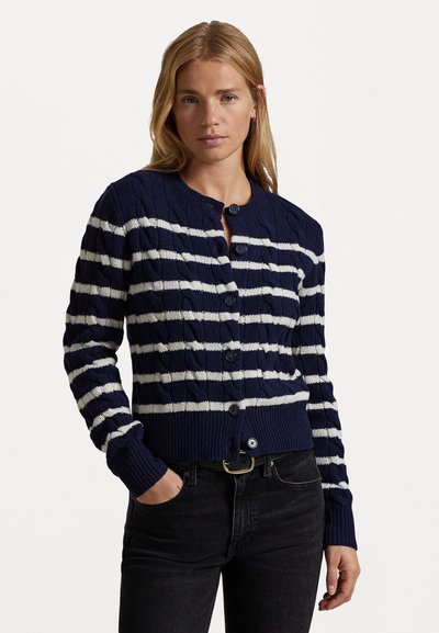 Polo Ralph Lauren LONG SLEEVE - Cardigan - hunter navy/authentic cream