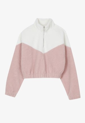 Even&Odd Pulover din fleece - off-white/pink