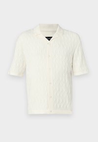 Geometric Stitch Button-Through Sweater Polo - Vest - jet stream