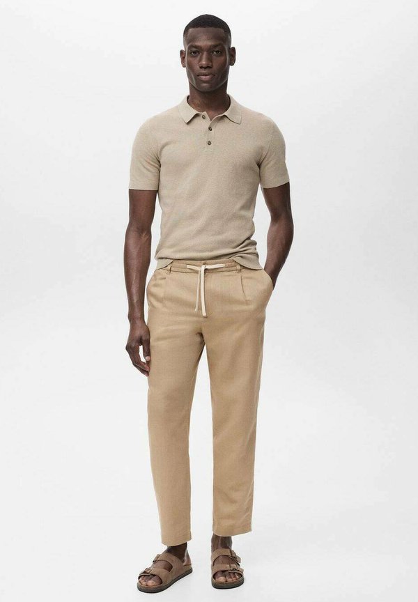 WITH DRAWSTRING - Trousers - beige3