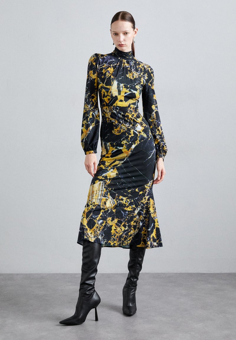 Roberto Cavalli DRESS - Φόρεμα από ζέρσεϊ - nero/giallo