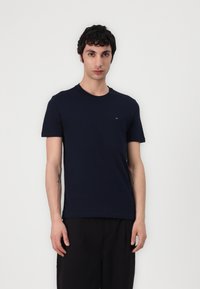 Tommy Jeans SLIM TEE 2 PACK - T-shirt basic - dark night navy/ecru