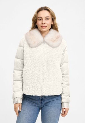 Frieda & Freddies, MATERIALMIX-JACKE MIT WEBPELZKRAGEN - Winter jacket - elfenbein