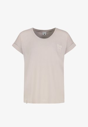 Sublevel, SUBLEVEL BASIC T-SHIRT MIT LOGO - Print T-shirt - beige