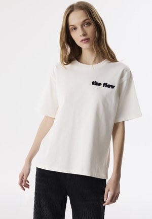 Twist SLOGAN EMBROIDERED - Camiseta estampada - ecru