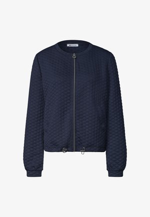Street One, JACKET WITH A CREW NECK AND TEXTURED FABRIC - Vest - darkest blue