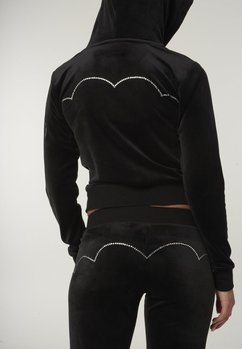 Sweat à Capuche WD.NY Femme - Velours Noir, Taille L, Fermeture éclair Intégrale