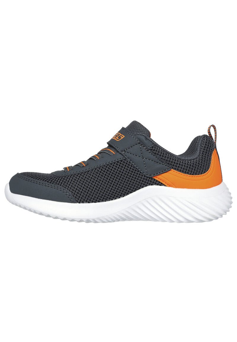 Skechers BOUNDER-TECH - Baskets basses - charcoal orange synthetic / textile / trim
