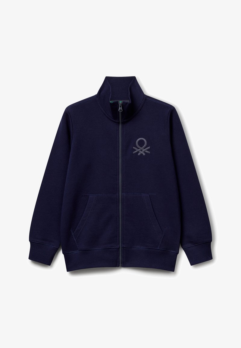 United Colors of Benetton Felpa con zip - blue