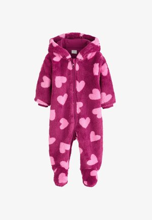 Next, REGULAR FIT - BABY FLEECE PRAMSUIT . - Lühikeste varrukatega bodi - pink heart printed hooded