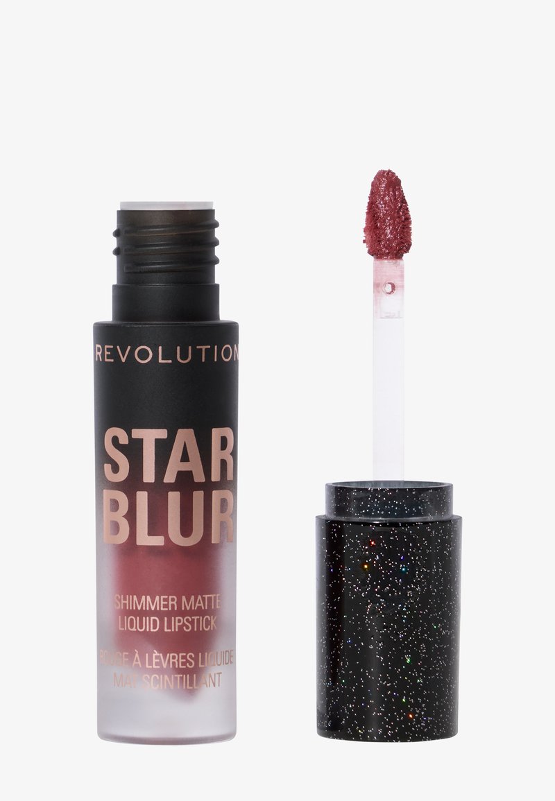 Lápiz labial líquido en un tubo semitransparente con un degradado de rosa a baya profunda. Presenta un aplicador inclinado y una tapa negra brillante.