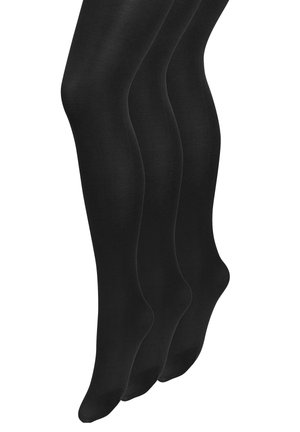 THREE PACK - Overkneestrümpfe - black