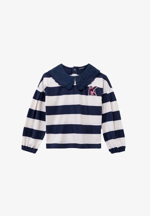 STRIPED SAILOR WITH EMBROIDERED COLLAR - T-shirt à manches longues - navy blue