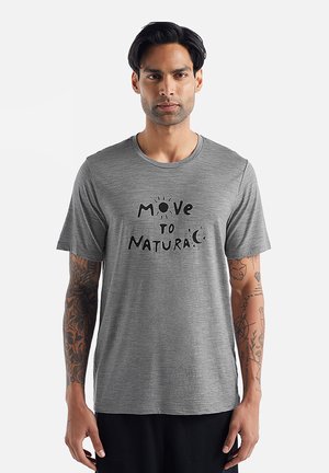 M 100% MERINO TECH LITE II SS TEE MOVE TO NATURAL - Print T-shirt - grey