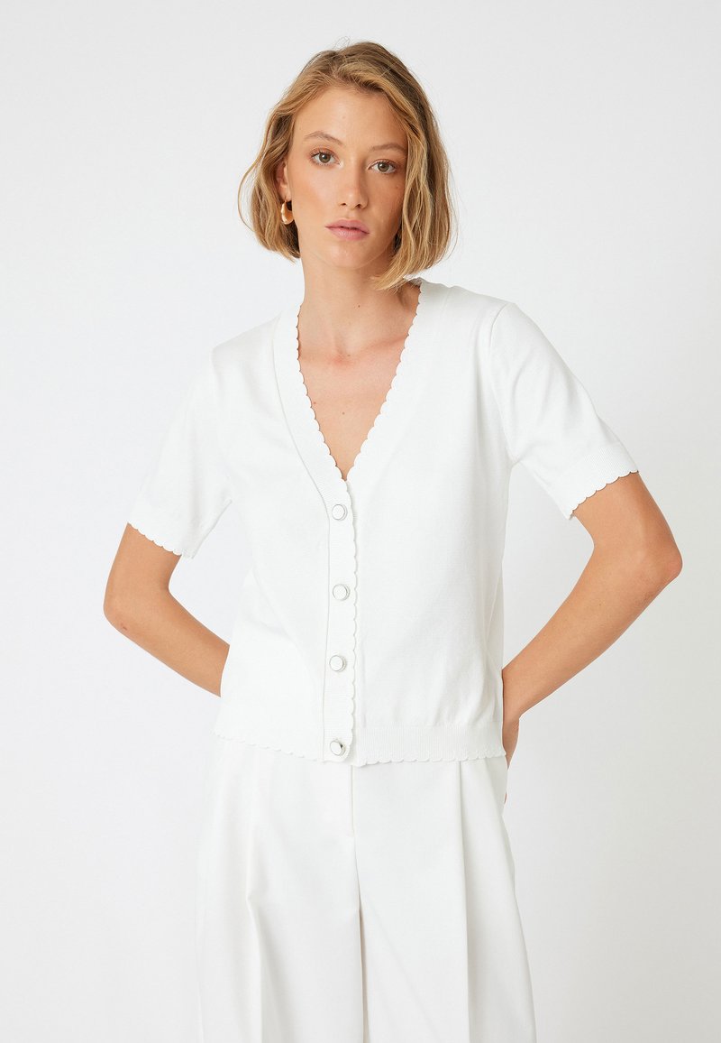 Koton SHORT SLEEVE - Cardigan - white