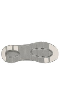 La suola delle sneaker Skechers Glide Step presenta una base in gomma grigia con motivi testurizzati e accenti bianchi per una migliore trazione e durata.