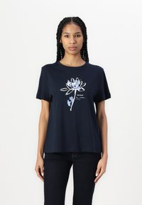 TOM TAILOR CREW NECK - Marškinėliai su spaudiniu - real navy blue