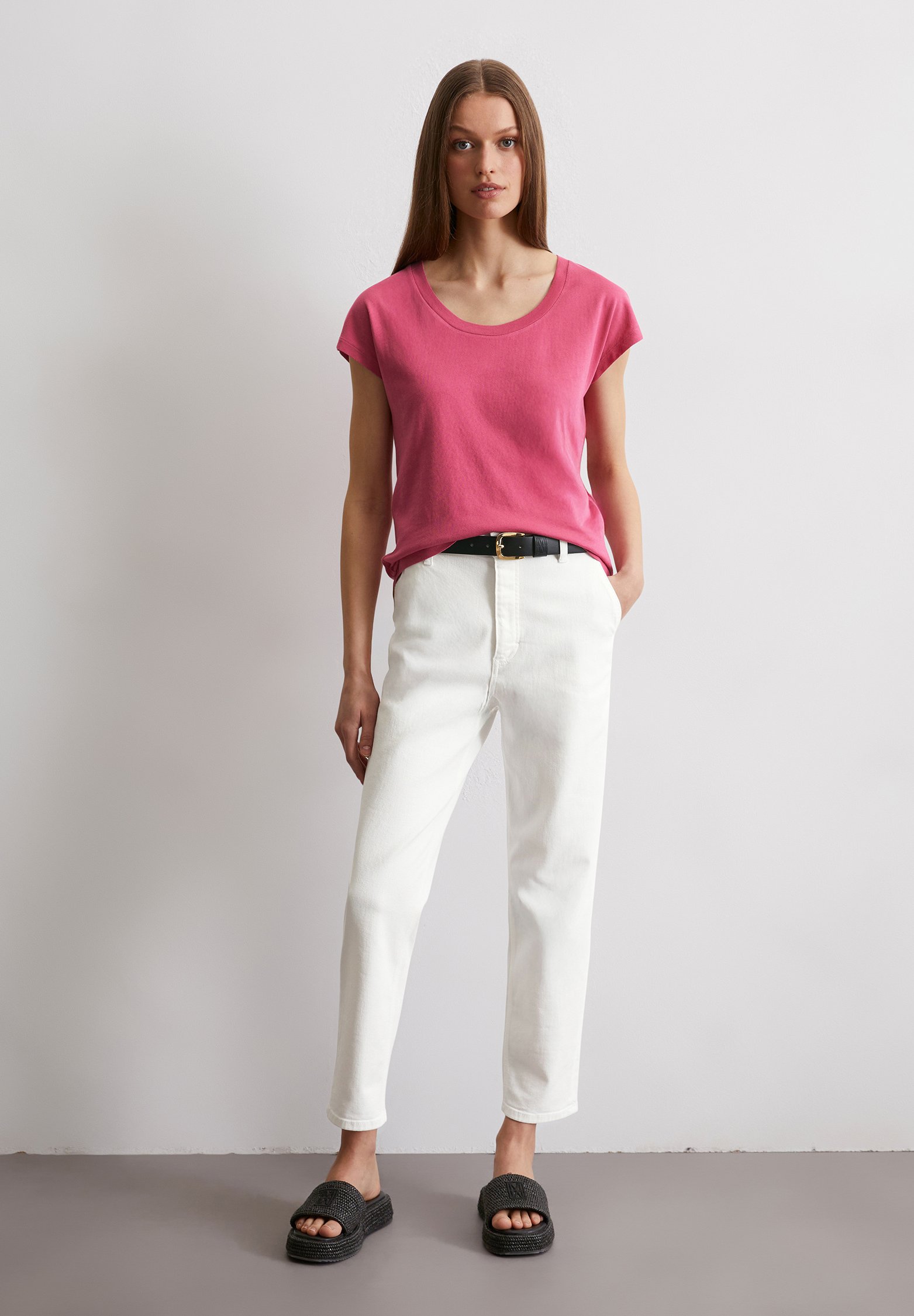 売れ筋商品|||マルコポーロ Tシャツ レディース トップス OVERCUT SLEEVES DEEP ROUND NECK - Basic T-shirt - blushed pink Marc O'Polo OVERCUT SLEEVES DEEP ROUND NECK - T-shirt basic