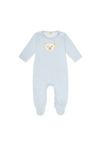 Sanetta STEIFF STRAMPLER BÄR LOGO DRUCKKNÖPFE - Pijama de bebé - hellblau