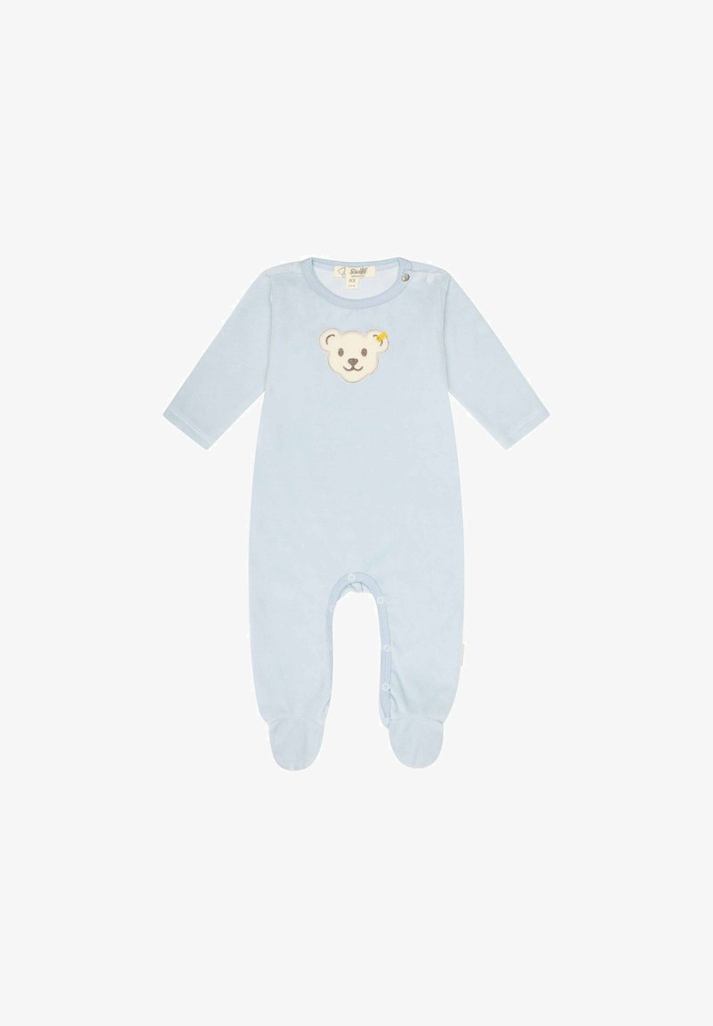 Sanetta STEIFF STRAMPLER BÄR LOGO DRUCKKNÖPFE - Pijama de bebé - hellblau