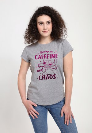 LILO & STITCH CAFFEINE AND CHAOS - T-shirts print - light heather