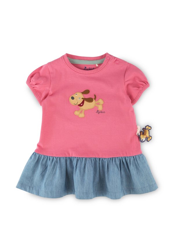 FUNNY DOG - Jerseykleid - rosa blau