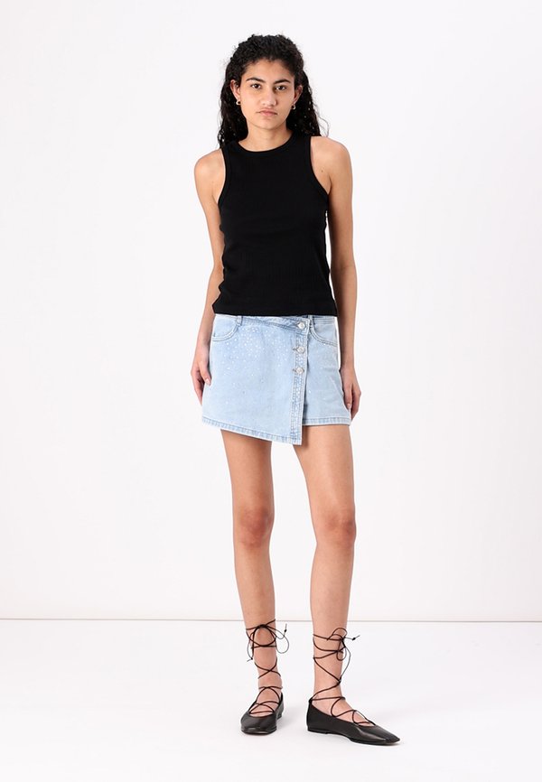 ONLLESLY RHINESTONE SKORT  - Denim shorts2