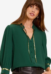 Love & Roses SEQUIN TIE V NECK - REGULAR FIT - Pusero - green