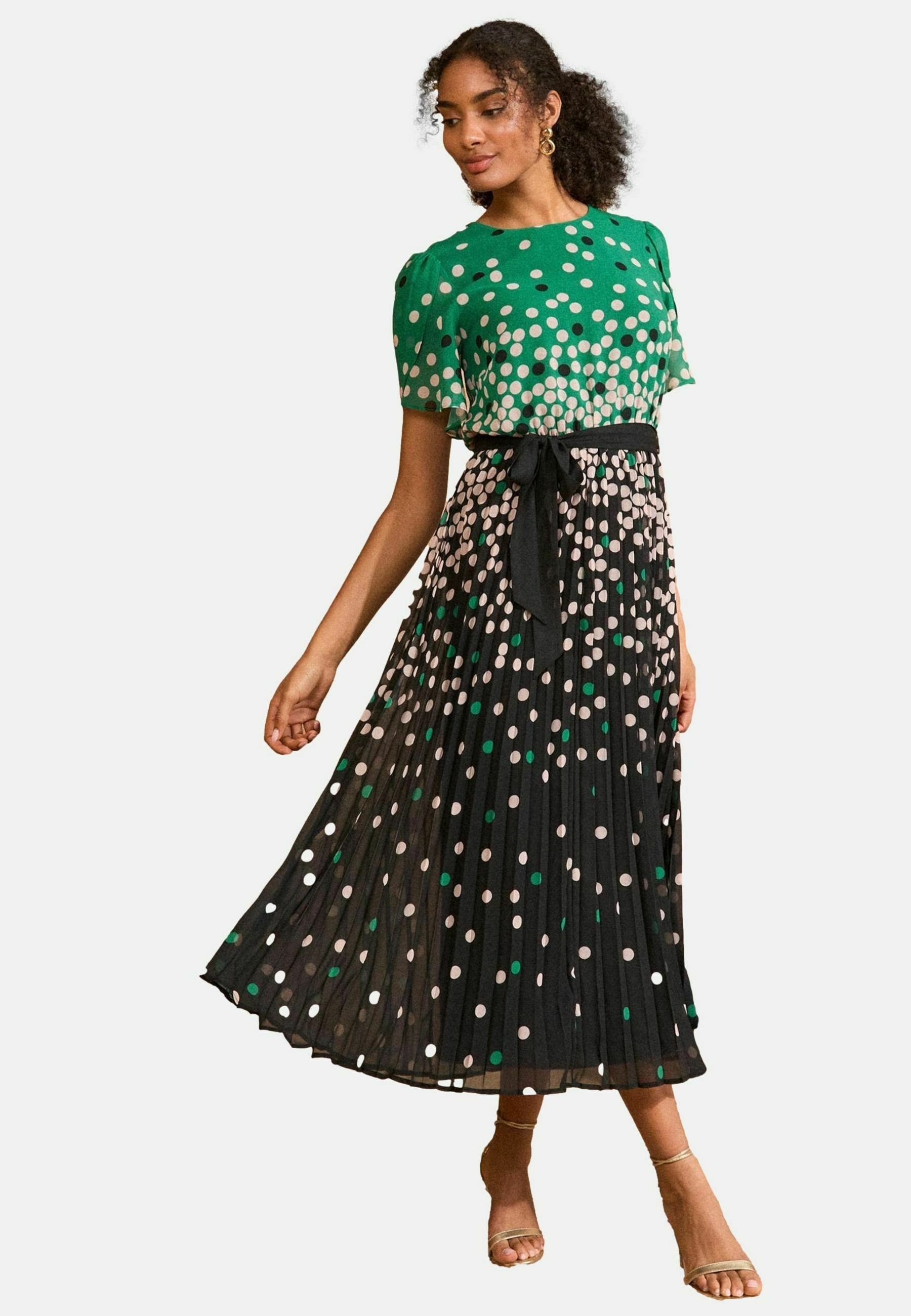 slim fit dress slacks Issey Miyake Pleats Please Vintage Black & Green Polka Dot Dress – Amarcord  Vintage Fashion main image 0