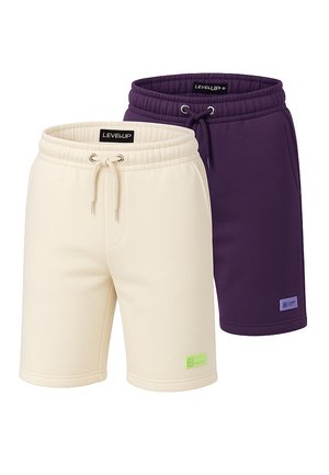 SET OF 2 - Shorts - beige purple