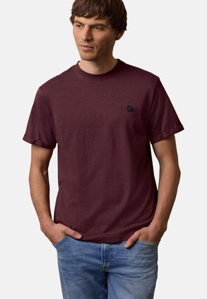 Street One MEN BASIC T-SHIRT MIT RUNDHALS UND TURN-UP - T-Shirt basic - burnt crimson red