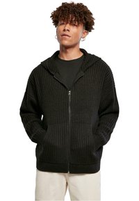 Urban Classics KNITTED ZIP HOODY - Adīta jaka - black