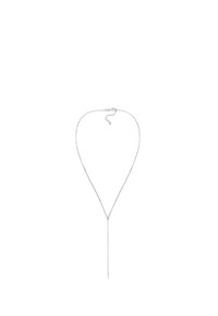 Silver chain necklace with a Y-shaped design. Features a thin chain and a central drop detail, creating an elegant, minimalist look.