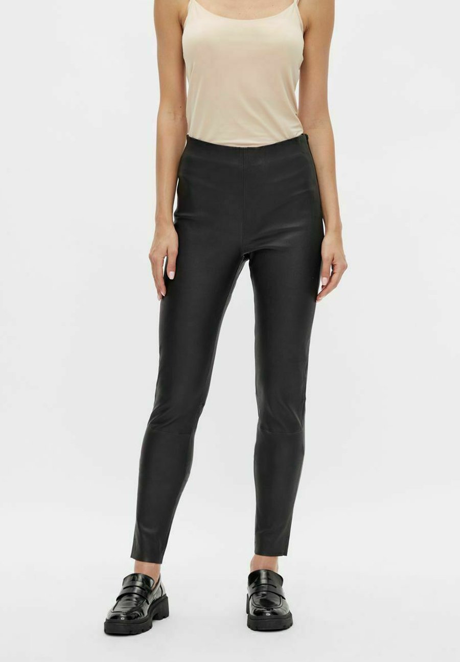 Vila Pantaloni di pelle - black/nero - Zalando.it