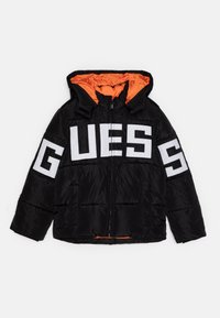 Guess JUNIOR HHOODED PADDED - Vinterjakke - jet black a996