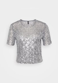 ONLBEAD O NECK TOP BOX  - Printtipaita - ultimate grey/silver