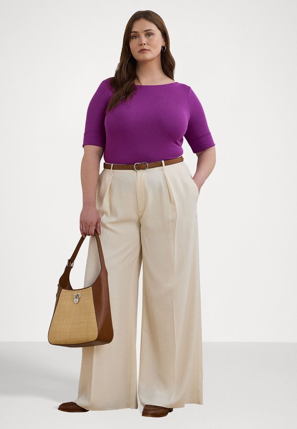 STRETCH COTTON BOATNECK TOP - Basic T-shirt - purple dawn2