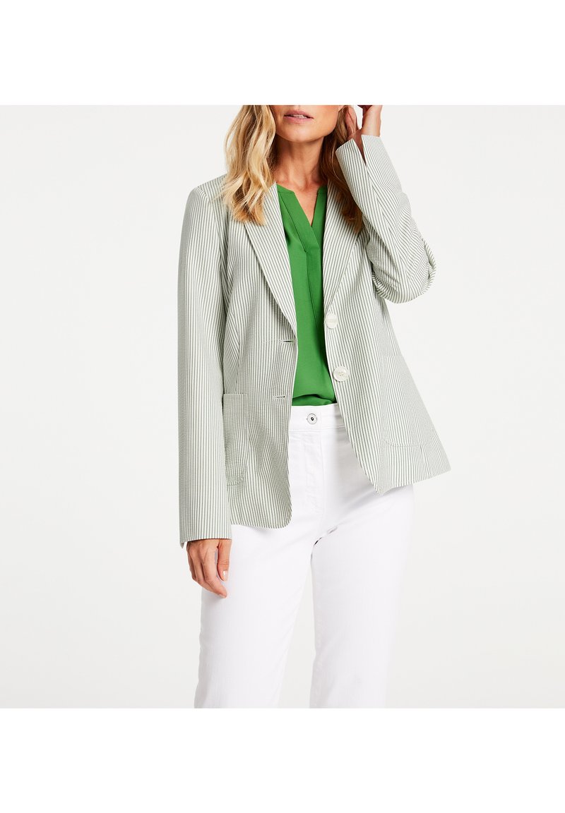Damen Leichte Jacken | Gerry Weber Blazer ecru/weiss/grün streifen/grün - SU16437 Damen Leichte Jacken | Gerry Weber Blazer ecru/weiss/grün streifen/grün - SU16437