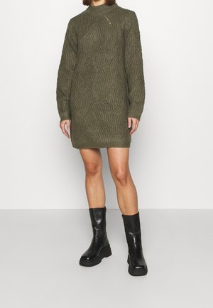Stickad klänning - olive