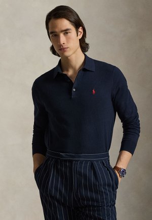COTTON POLO-COLLAR SWEATER - Maglione - hunter navy