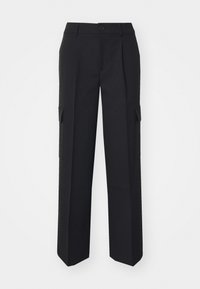 RELAXED LEG TAILORED PANT - Cargo trousers - black