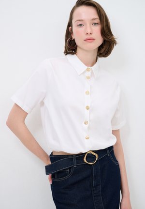 BUTTON-DOWN BLOUSE - Camicia - white