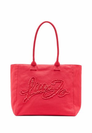 STRIPED  - Shopping bag - red