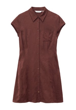 & OTHER STORIES, & OTHER STORIES JACQUARD MINI SHIRT DRESS - Robe chemise - dark brown
