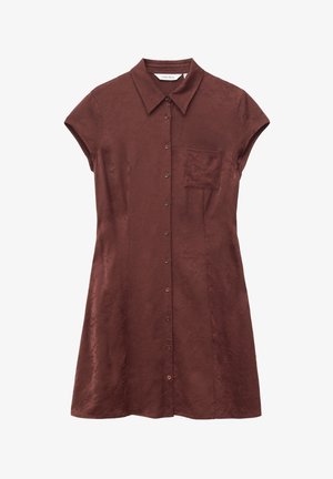 & OTHER STORIES, & OTHER STORIES JACQUARD MINI SHIRT DRESS - Blousejurk - dark brown