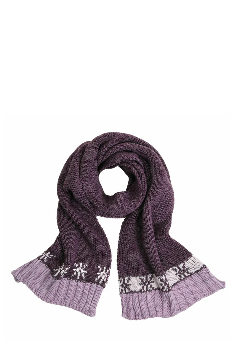 Neverless - WINTER HERBST DREIFARBIG GLATT - Scarf - dunkellila lila, Enlarge