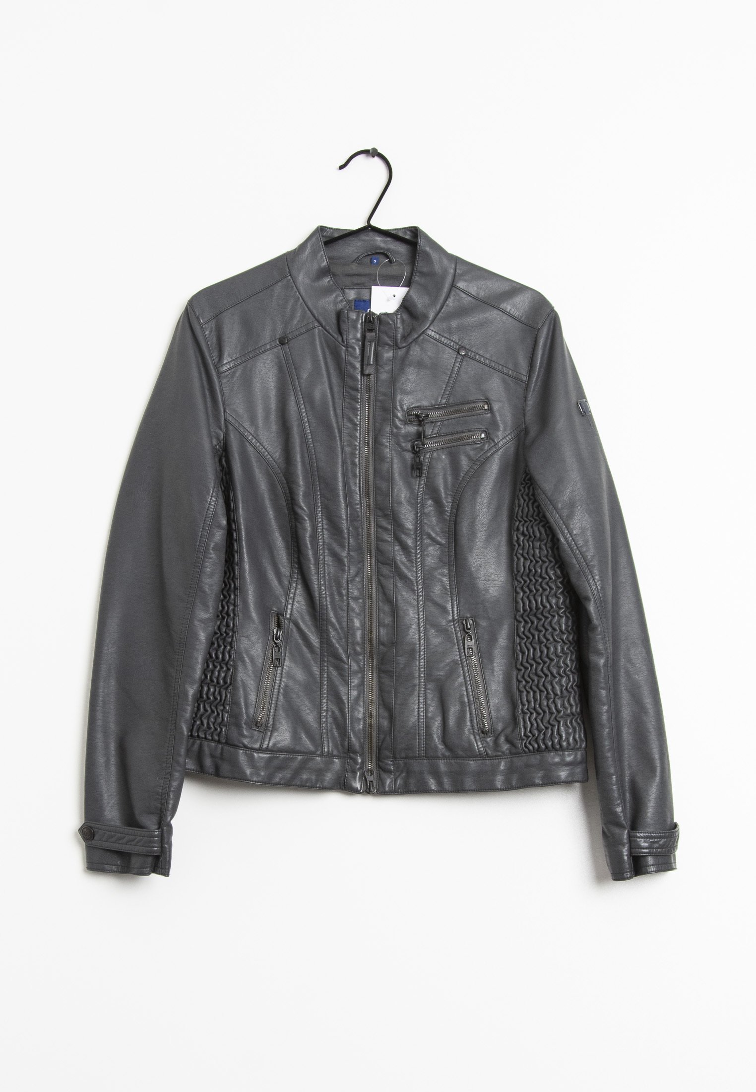 gray faux leather jacket