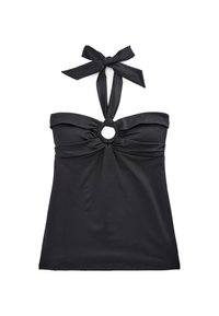 Next TUMMY CONTROL HALTER BANDEAU TANKINI TOP - Bikini pezzo sopra - black
