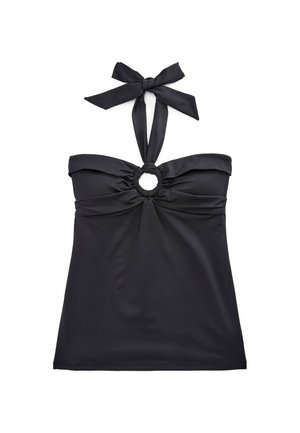 TUMMY CONTROL HALTER BANDEAU TANKINI TOP - Bikini felső - black